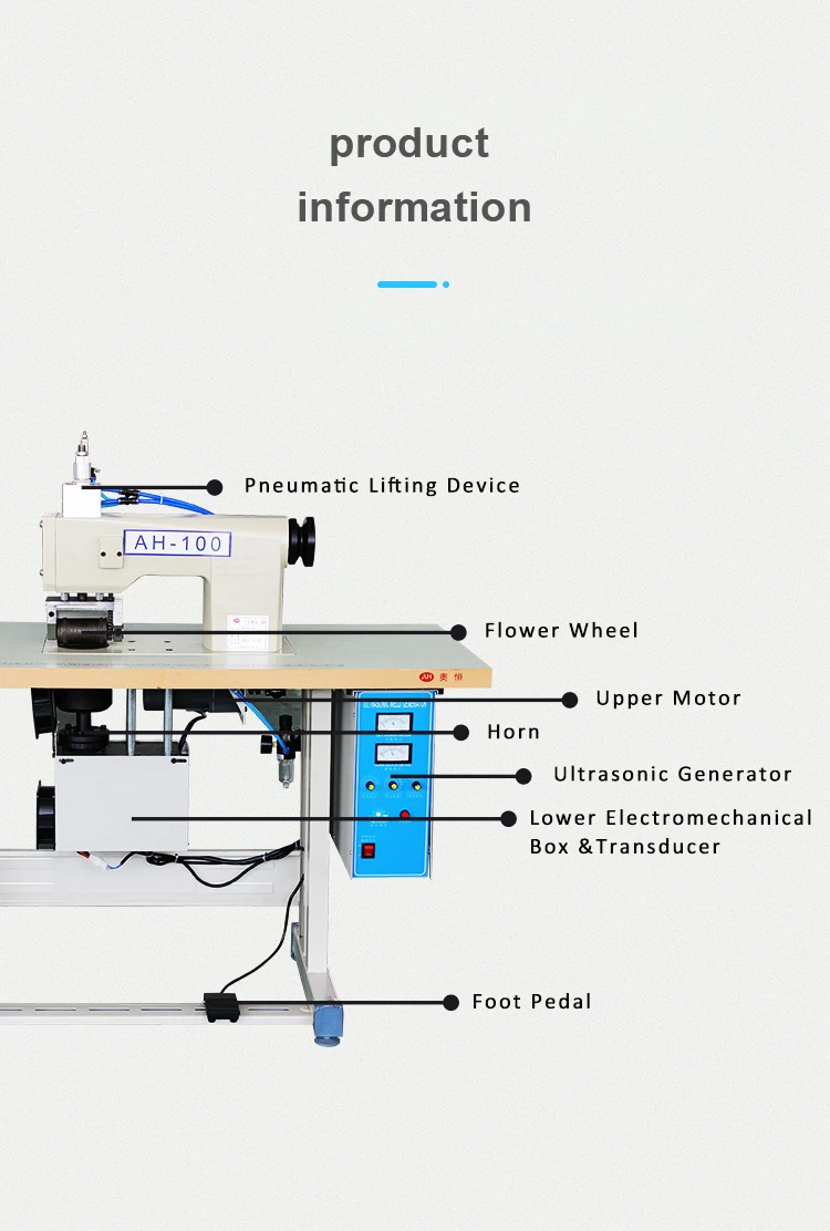AH-100Q 2020 Latest Design Production Non Woven Carry Bags Sealing Or Sewingultrasonic seamless sewing machine