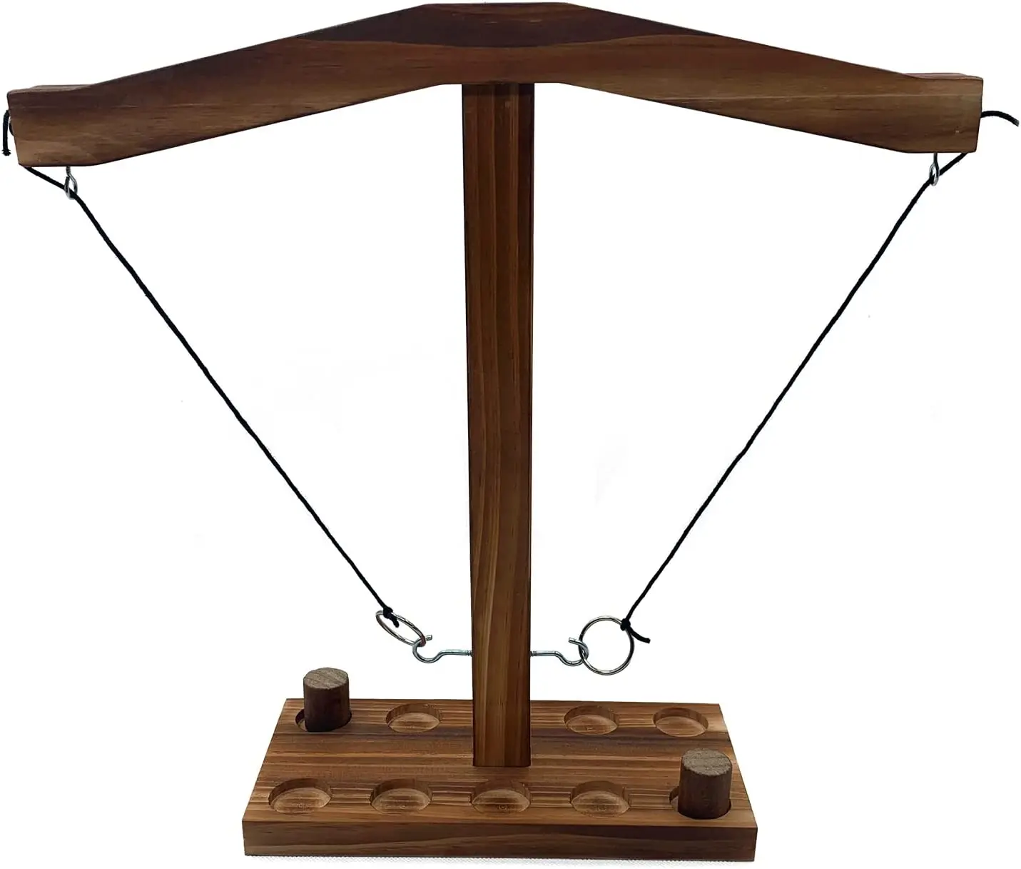 Wooden Ring Toss Game for Adults and Kids, Fast-paced Interactive Ring &Hook Game Ring Toss, Desktop Clash Toss Stand Board Game