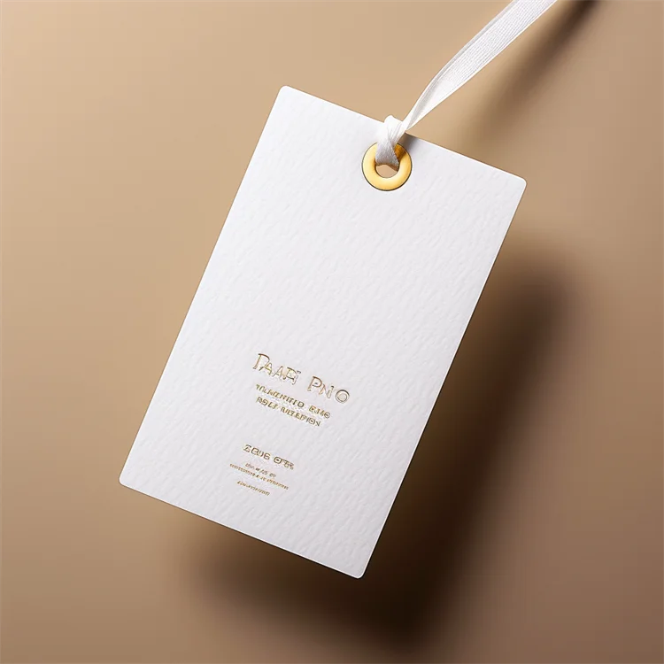 Custom Recycled Hanging Label With Free Slings Luxury Swing Paper Hang Tags For Clothing Garment Special Clothes Label Tag