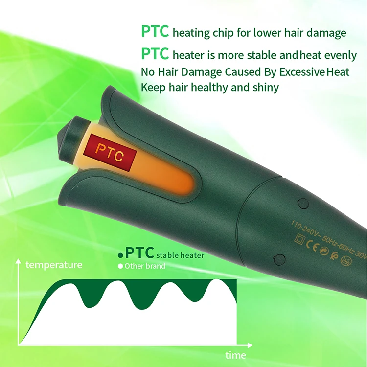 Professional Hair Curler Fast Heating Rotating Curling Iron PTC Heater Portable Automatic Hair Curling Iron
