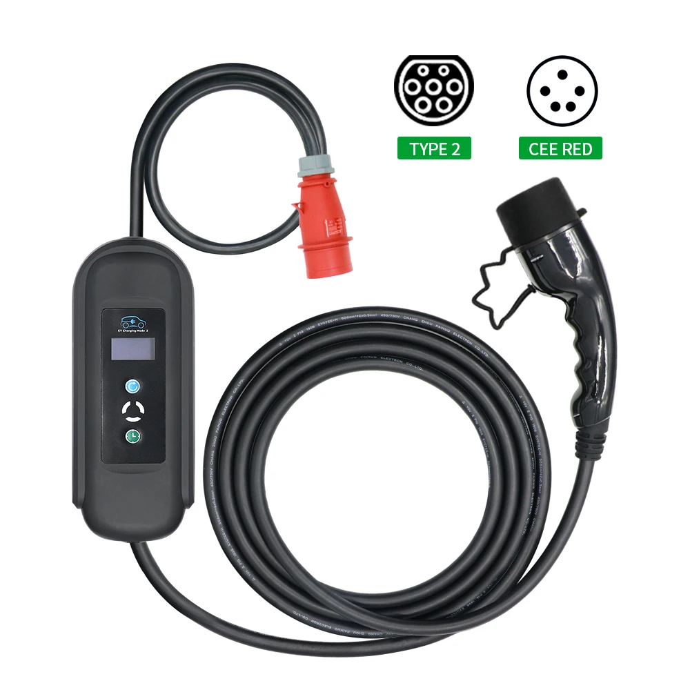 11kw Charger Ev Charging Cable 16a 32amp Mode 2 Level 2 Electric Phv Car Ev Charger VW Vw Id6 Home Charger Power Bank Vw Type 4