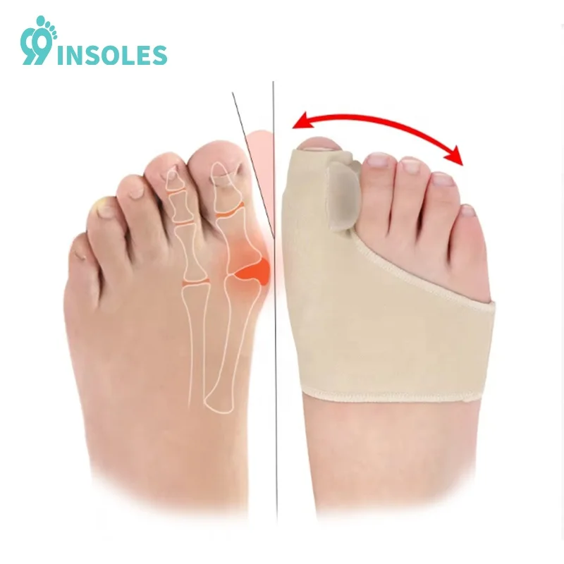 99insole unisex lycra hallux valgus foot care big toe  orthotic gel sebs toe separator sleeves sock for bunions