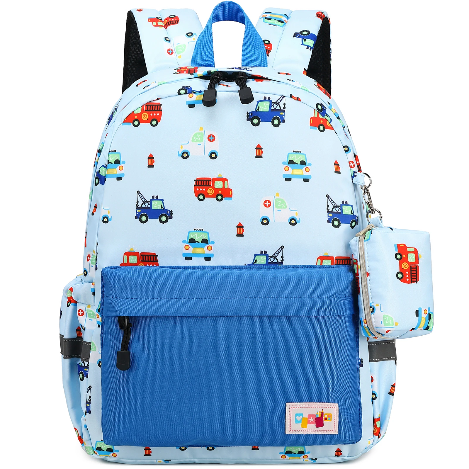 MOQ 50 custom logo car truck crane printing Customize Cartoon kids mochila escolar children bag school backpack for boys