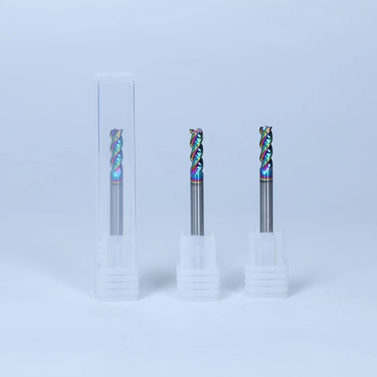 Efficient processing and smooth chip discharge 3 Flute Milling Cutter With DLC Coating Cnc End Mill For Aluminium