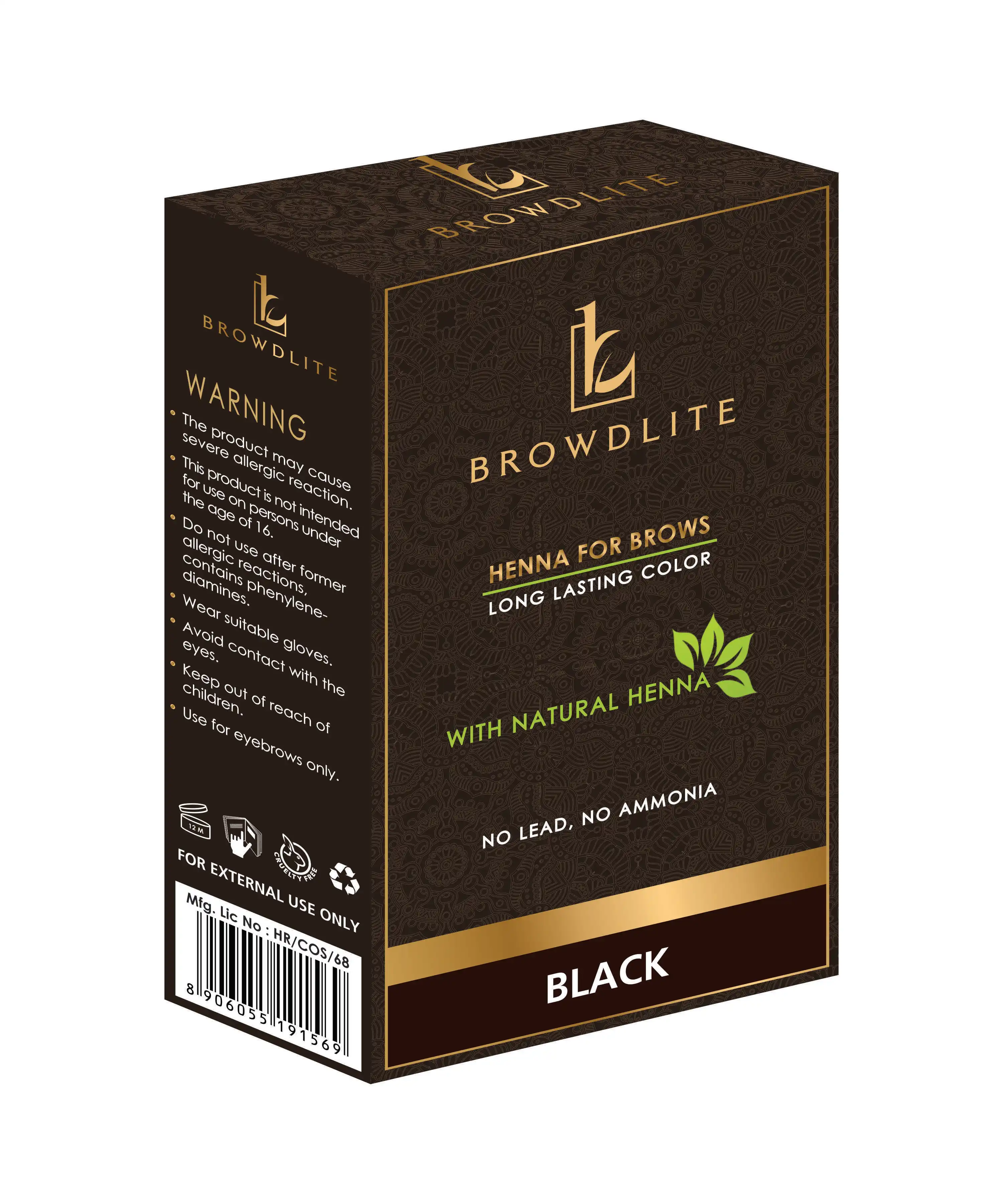 Eyebrow Henna gel with brush no ammonia for brow color long lasting henna powder private label henna tint for eyebrows