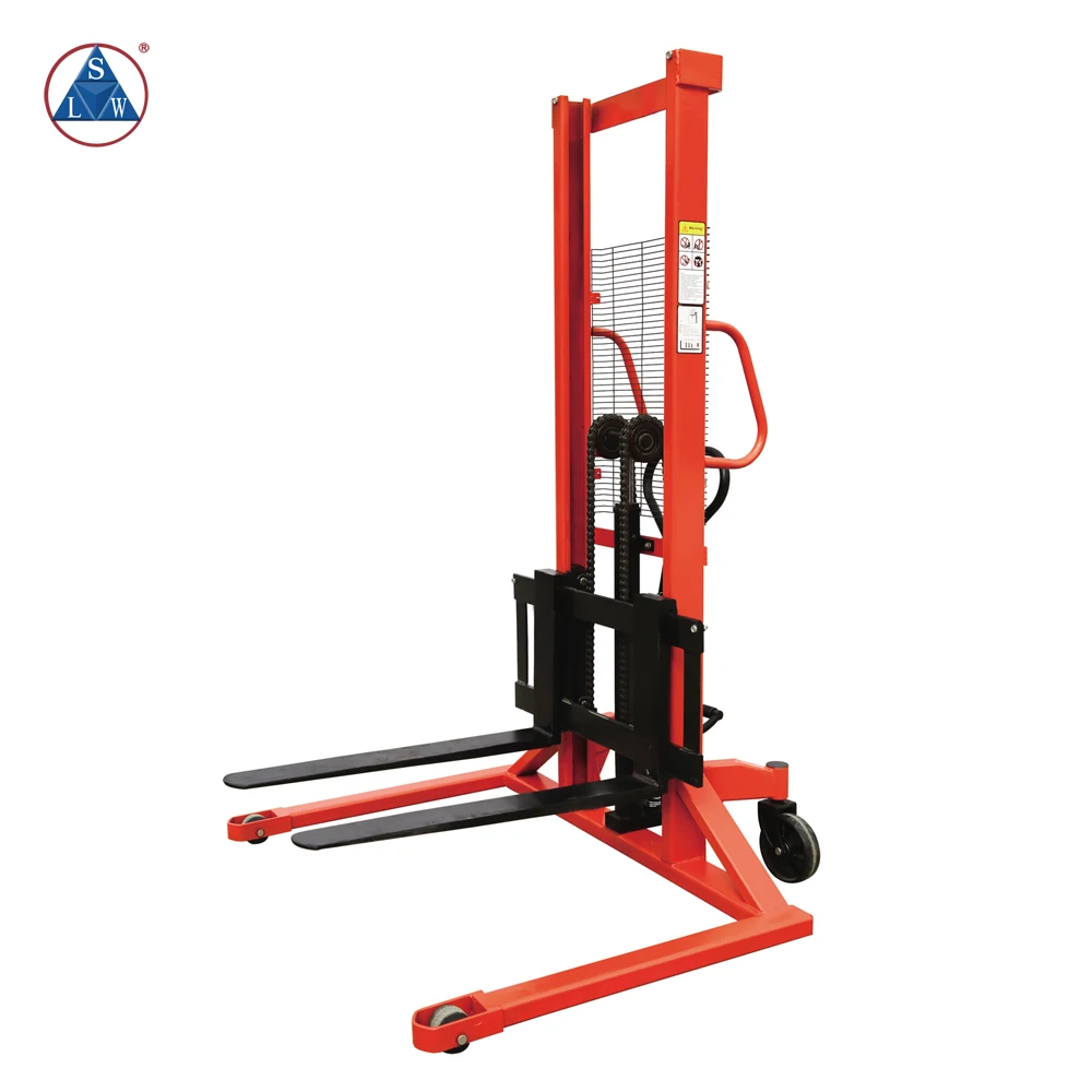 Straddle-leg 1.6m Manual forklift stacker hydraulic Pallet Stacker