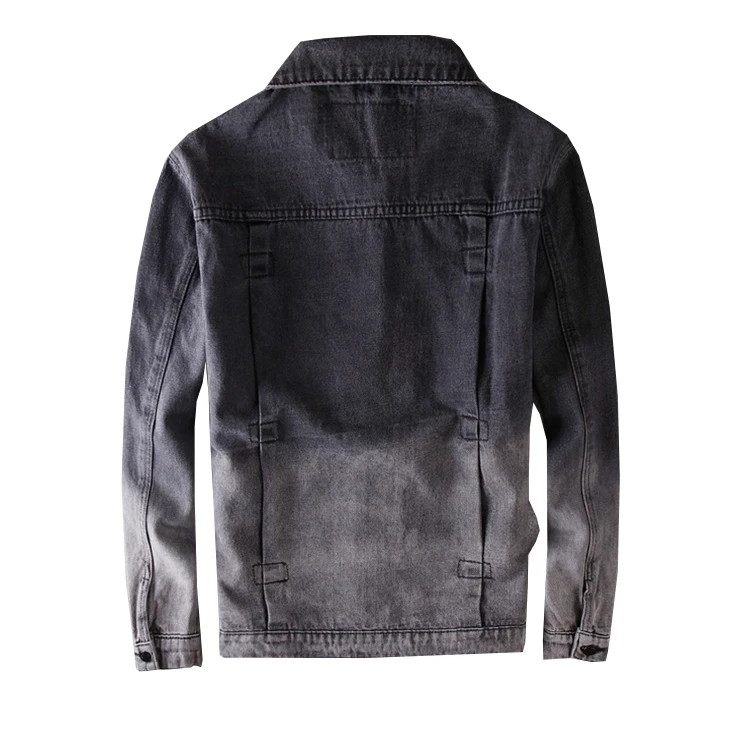 
High Street Men Denim Jackets Male Fade Outdoor Fashion Wholesale Motorcycle Jean Jackets 