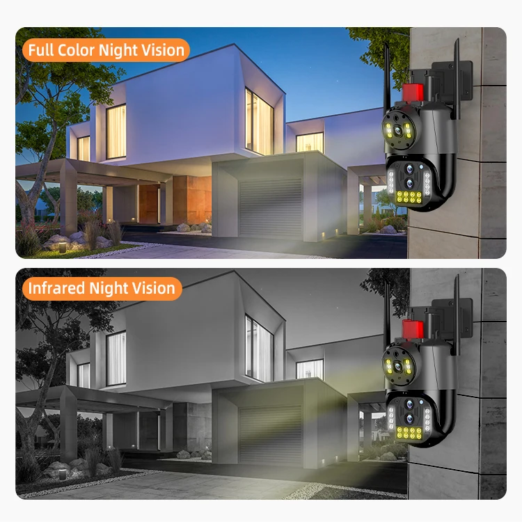 3MP triple lens FHD night vision cctv ptz ip camera 10X Zoom  2 way audio wifi smart camera with alarm