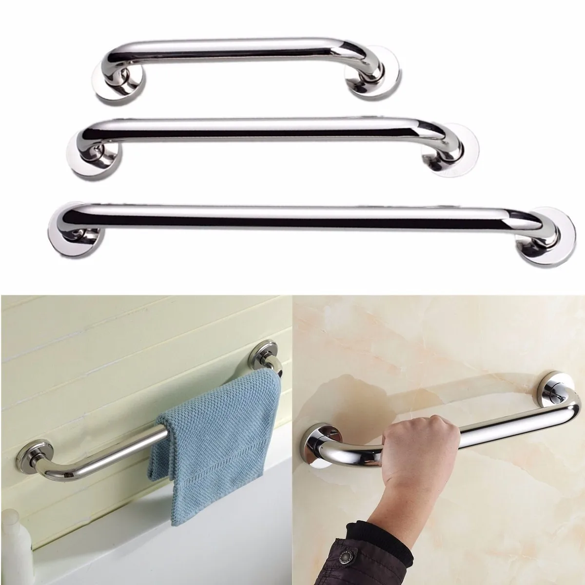 Stainless Steel Grab Bars for Handicap and Elderly, Safety Bars