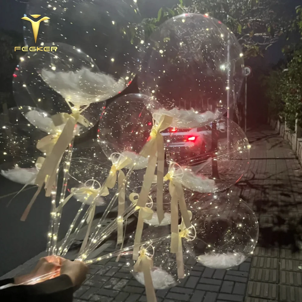 Wholesale 18th Birthday Transparent Bobo Balloon With Bubble Confetti Petal For Wedding Party Decoration