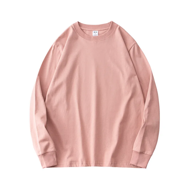 Autumn Winter New Arrival  220g 100% Cotton Plain Woman Sweatshirts Loose Fashion Pullover Plush  Women Crew Neck Sweatshirt