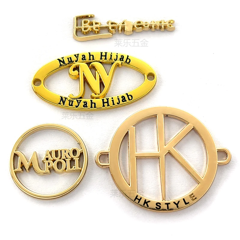 Fashion luggage Accessories Making Meta Printl Embossed Name Plate Logo Tag Custom color Metal Brand Logo Labels For Clothing