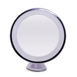 360 degree rotation battery lighted magnifying suction cup led shaving mirror for men