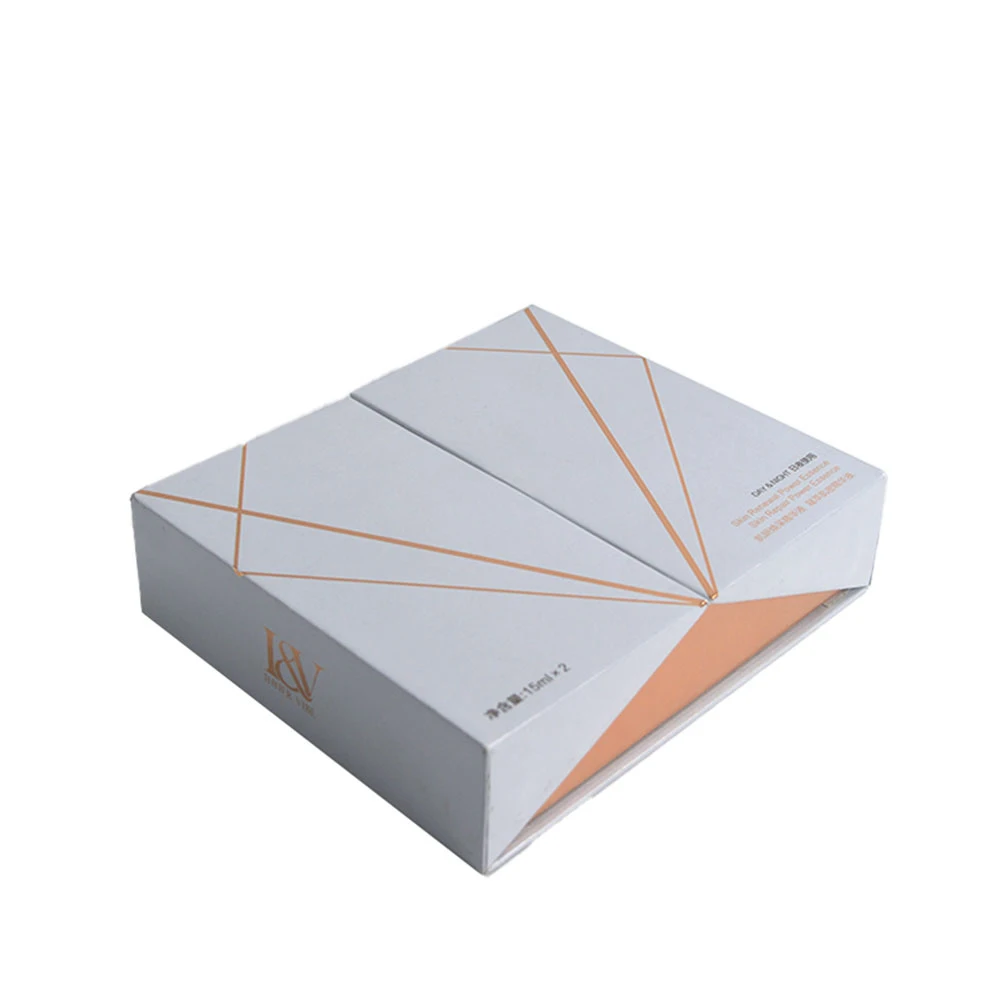 Luxury Color Cardboard Cosmetic Packaging Gift Box With Foam insert Of Double Magnetic Door open