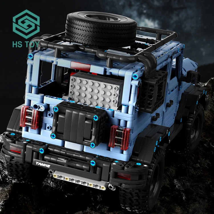 HS Assembling Cross-country Vehicle Brick Open Door Technical Tank Building Block Construction With 1 10 Scale