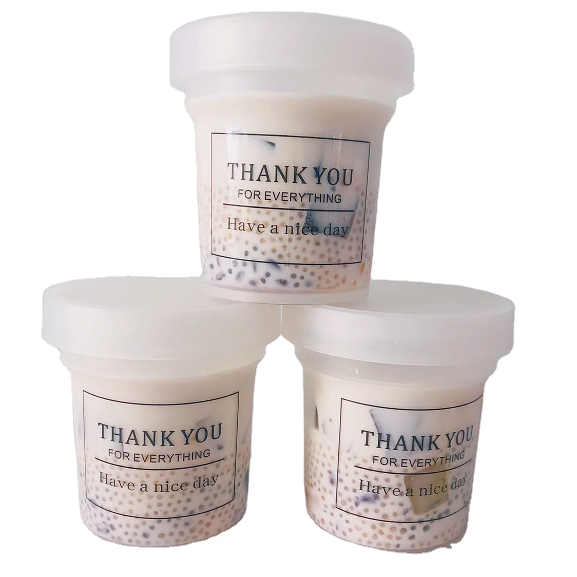 Plastic jar Food grade high temperature resistant food PP jar 160ml 200ml 600ml custard ice cream cake toot jar