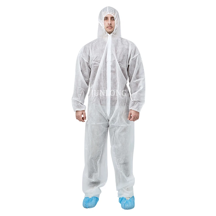 Customization White Disposable  PP Coverall Workwear Disposable Protection Clothing Waterproof Coverall With Cheap Price