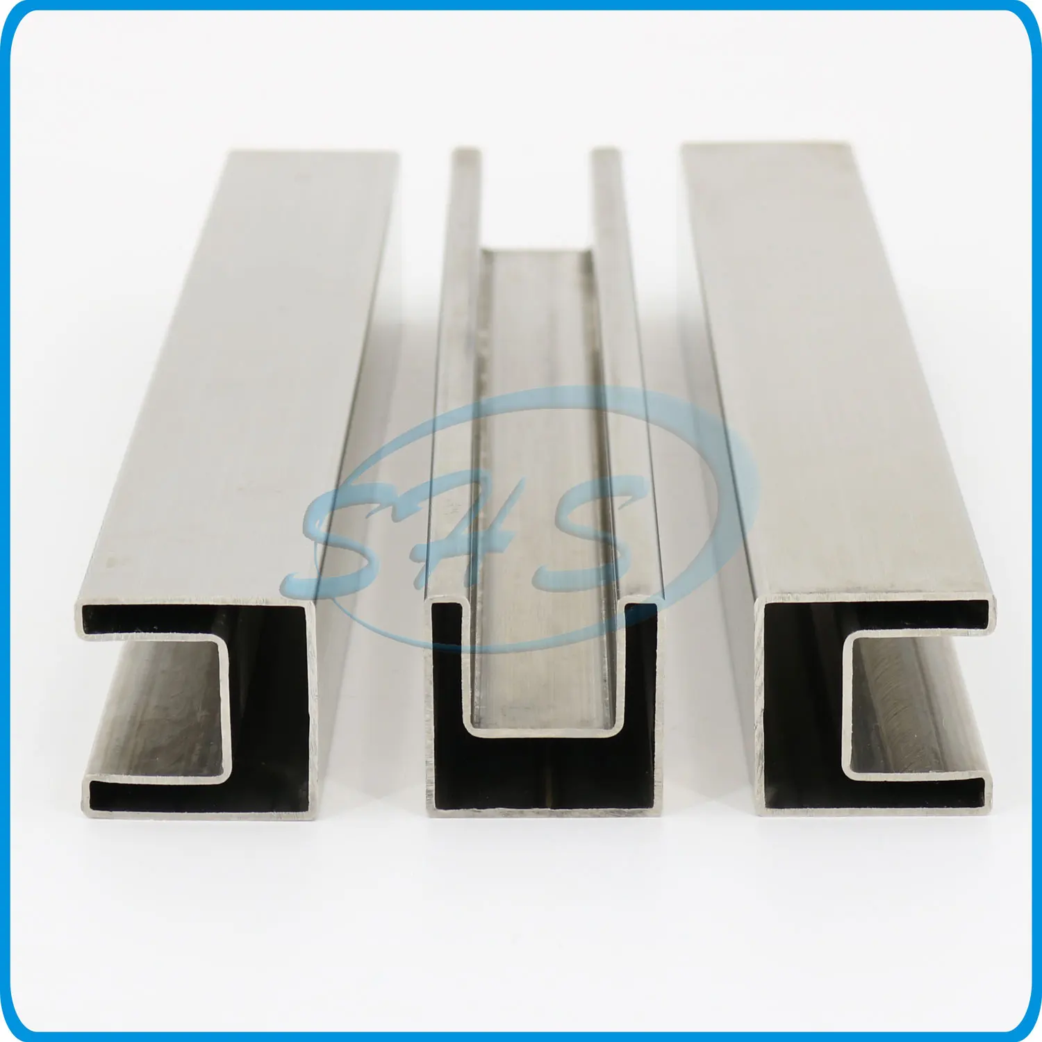 AISI 300 series stainless steel square concave tubes slotted channel pipes with polishing surface for glass railing