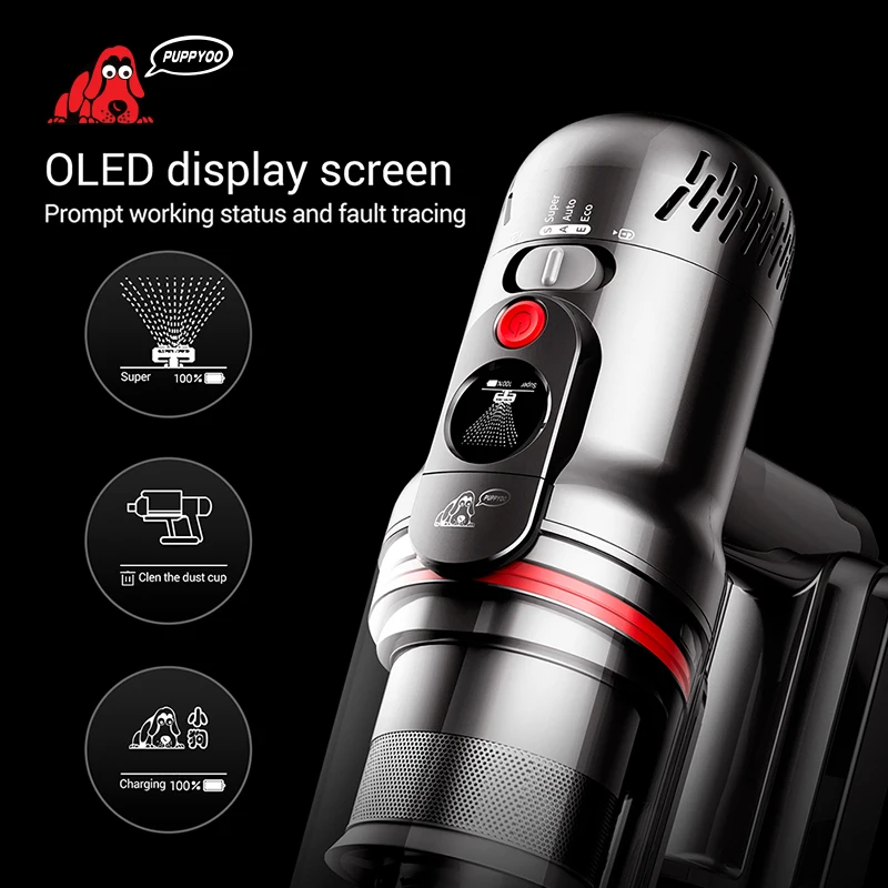 Puppyoo T12 Mate  29Kpa Suction Model Intelligent Cordless Vacuum Cleaner for House