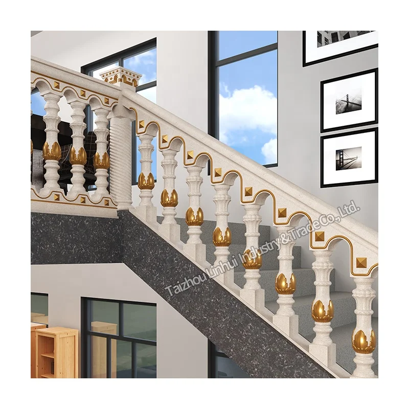 China suppliers hand rail for stair molds casting staircase handrail column Railing decorative cement constructiin house moulds