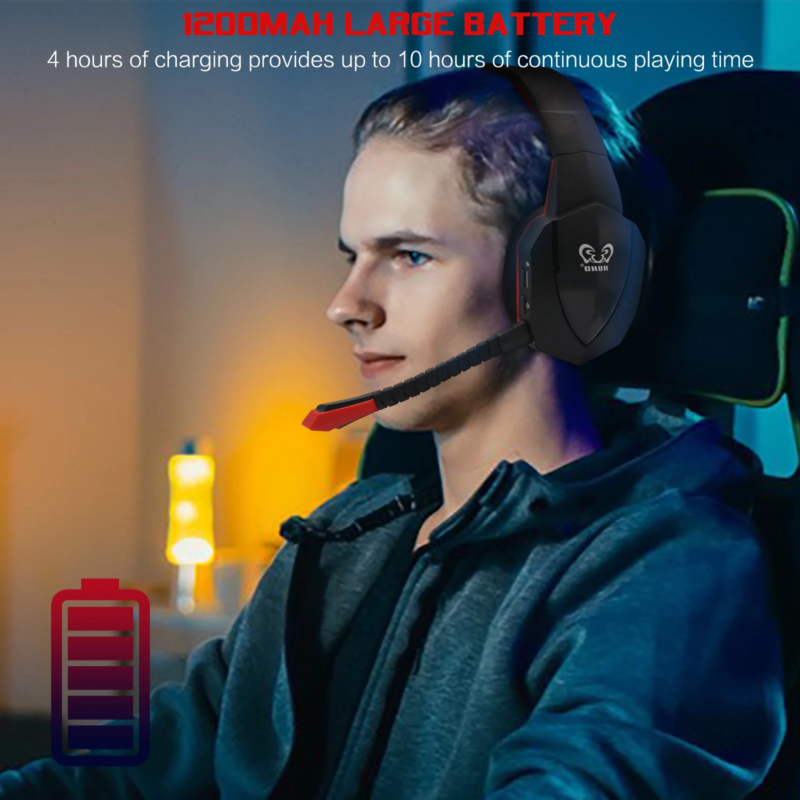 
2.4Ghz wireless computer gaming headset for Nintendo Switch, PS4PS5, PC, 7.1 for gamer 