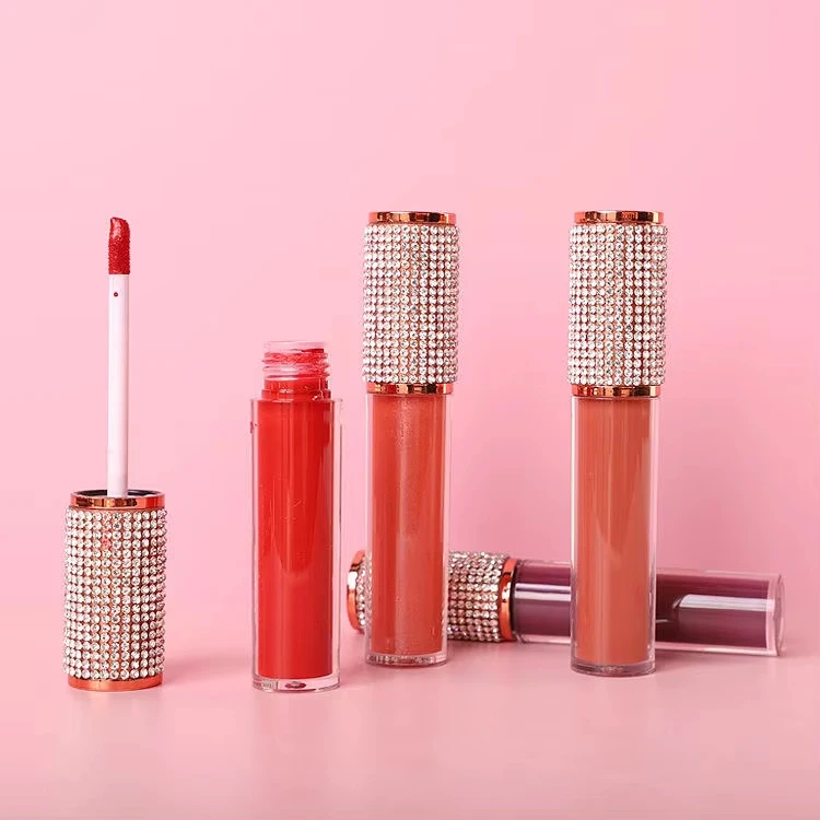Hot Selling Small MOQ OEM Liquid Lipstick Lip Gloss Private Label Diamond Lipgloss for Ladies