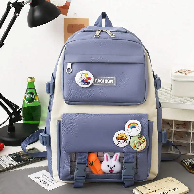 2024 school Backpack set lunch bags for School Bags Girl Kawaii College Student Kids Rucksack school bag set Custom Logo