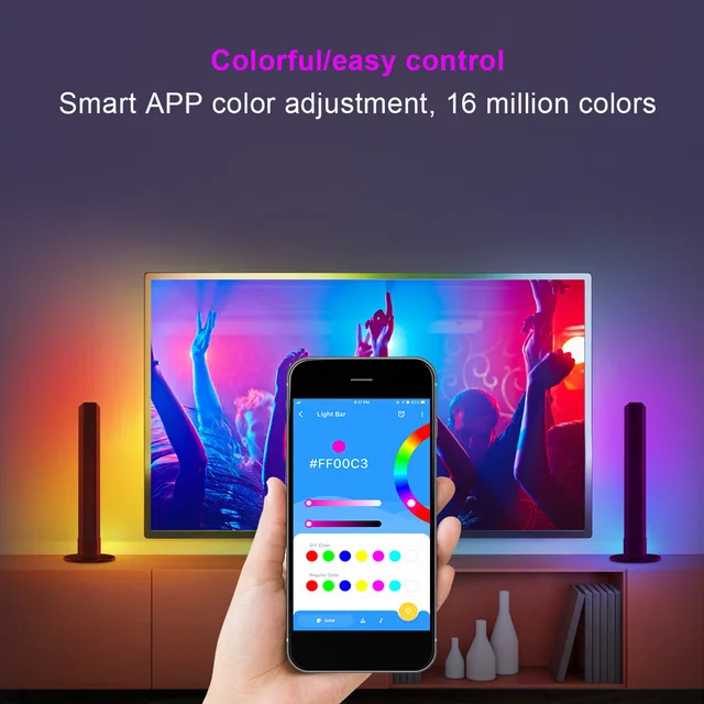 2 шт. RGB Smart tv светильник с 21 режим сцены музыка окружающей среды светодиодный свет бар для развлечения ПК ТВ украшения