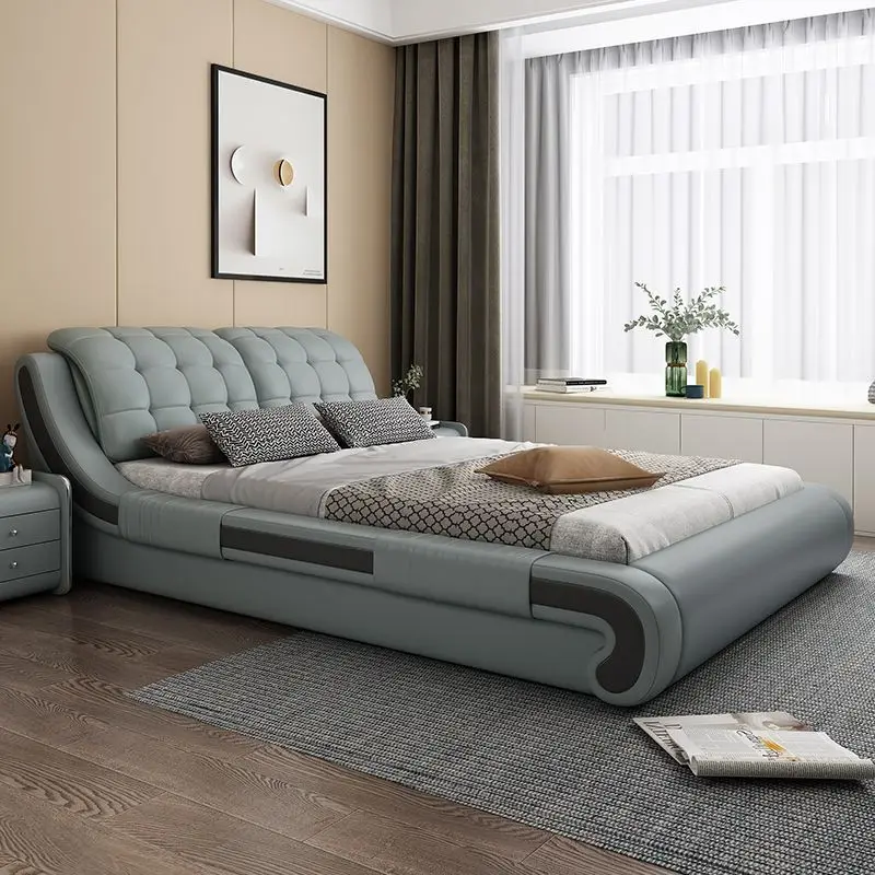 KEHUI Bedroom Bed Set Master Sheets Luxury King Large Room Furniture Wooden Light Full Minimalist Design 2024 Bedroom Bed
