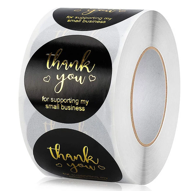 Custom logo Adhesive Label Sticker  Roll Custom gift packaging stickers smile face sticker