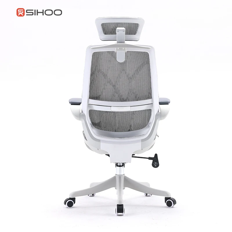 Офисное кресло SIHOO M59AS Grey эргономичное с полной сеткой регулируемое Адаптивное эластичное для поясницы Sillas de Oficina