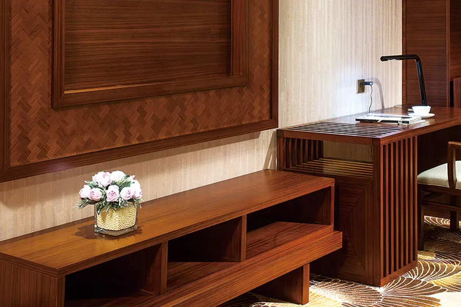 Customized Complete Luxury Apartment Room Furniture Packages King Size Bed Hotel Bedroom Set Wood for Sale Modern Solid