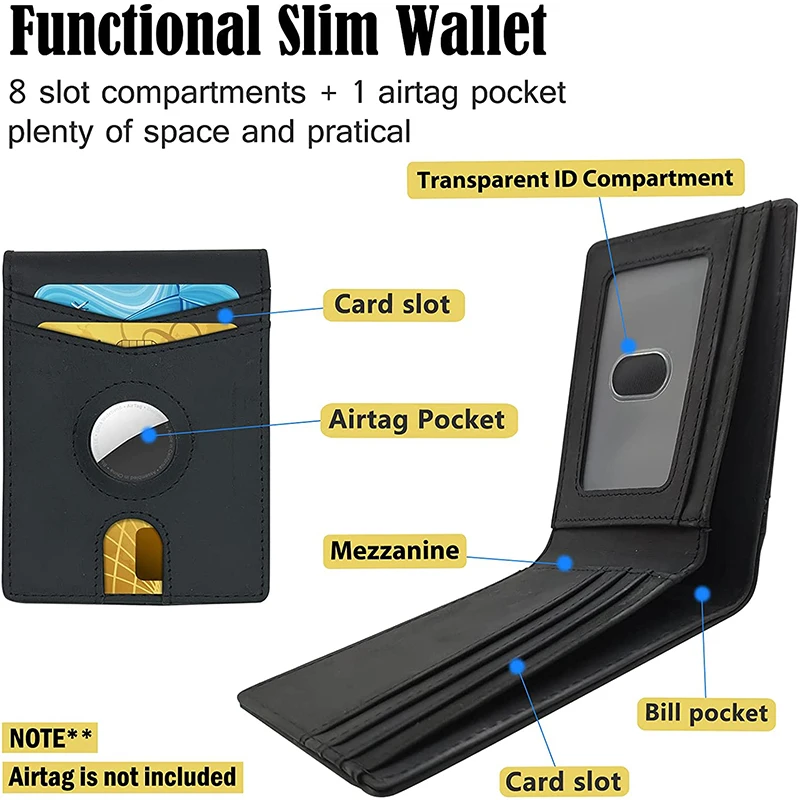 Новый дизайн, уникальный минималистичный мужской чехол с защитой от кражи из искусственной кожи, футляр для карт с защитой от кражи, тонкий кошелек из натуральной кожи с защитой от радиочастотной идентификации