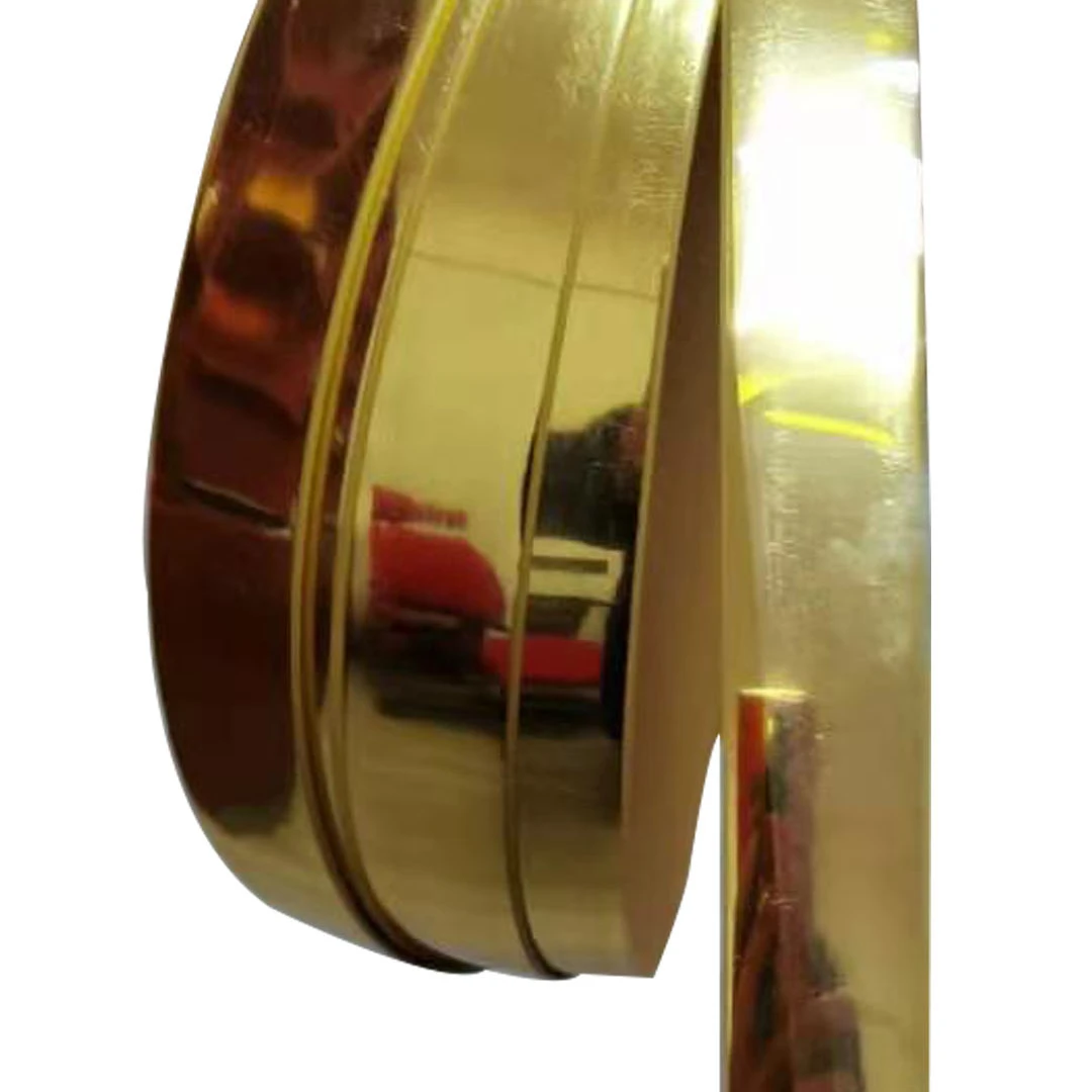 Metal edge banding trim,Metallic brush PVC edge banding tape,Metallic mirror gold plastic edge strips