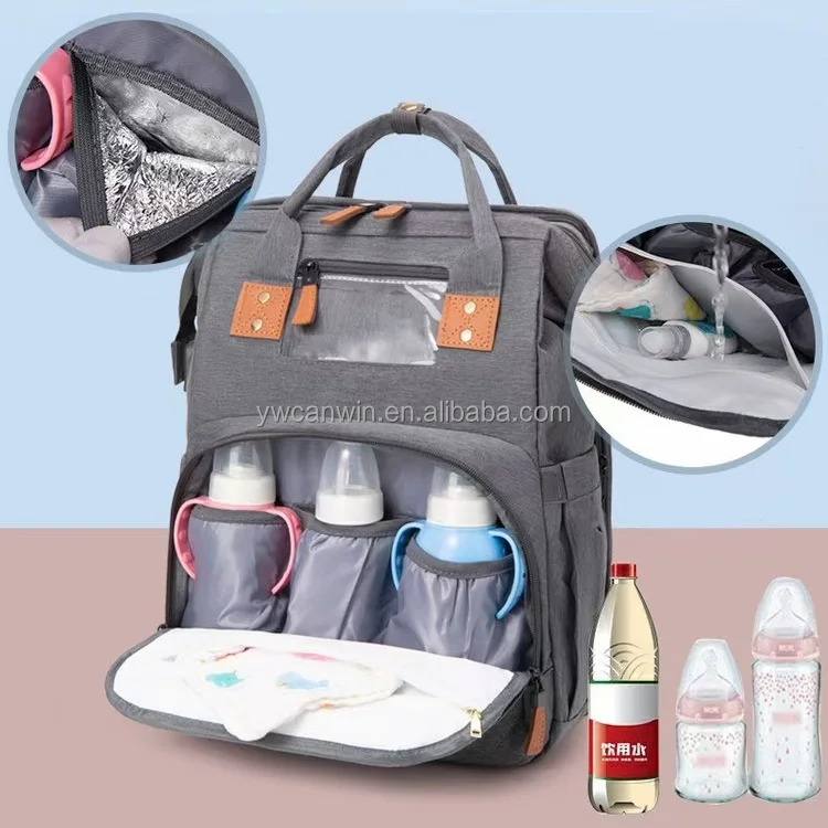 2022 New Design Baby Bag with Changing Station 3 in 1 Large Capacity Baby backpack diaper bag Multifunction Expandable