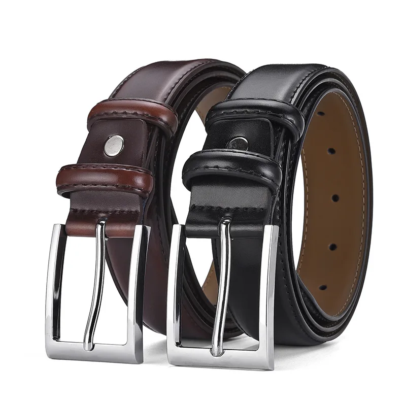 Belts Leather Men Classic Swivel Buckle Double Sided Use Textured Cowhide Can Be Customized