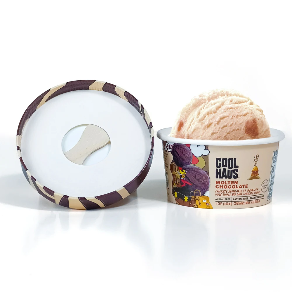 3OZ Print Ice Cream Paper Cup With Lid And Spoons Manufacture Wholesale Ice Cream Paper Cups Lower Price