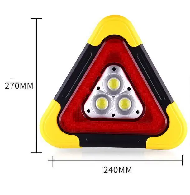 Tripod LED multi-function car triangle Breakdown Reflective Hazard road signs safety warning stop sign Portable Battery Powered