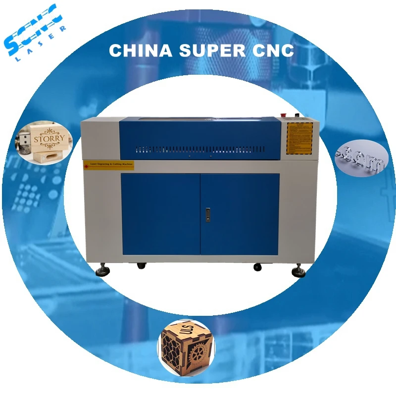 Supercnc Ruida управление 80 Вт 100 130 150 Reci tube Co2 лазерная гравировальная машина 6090