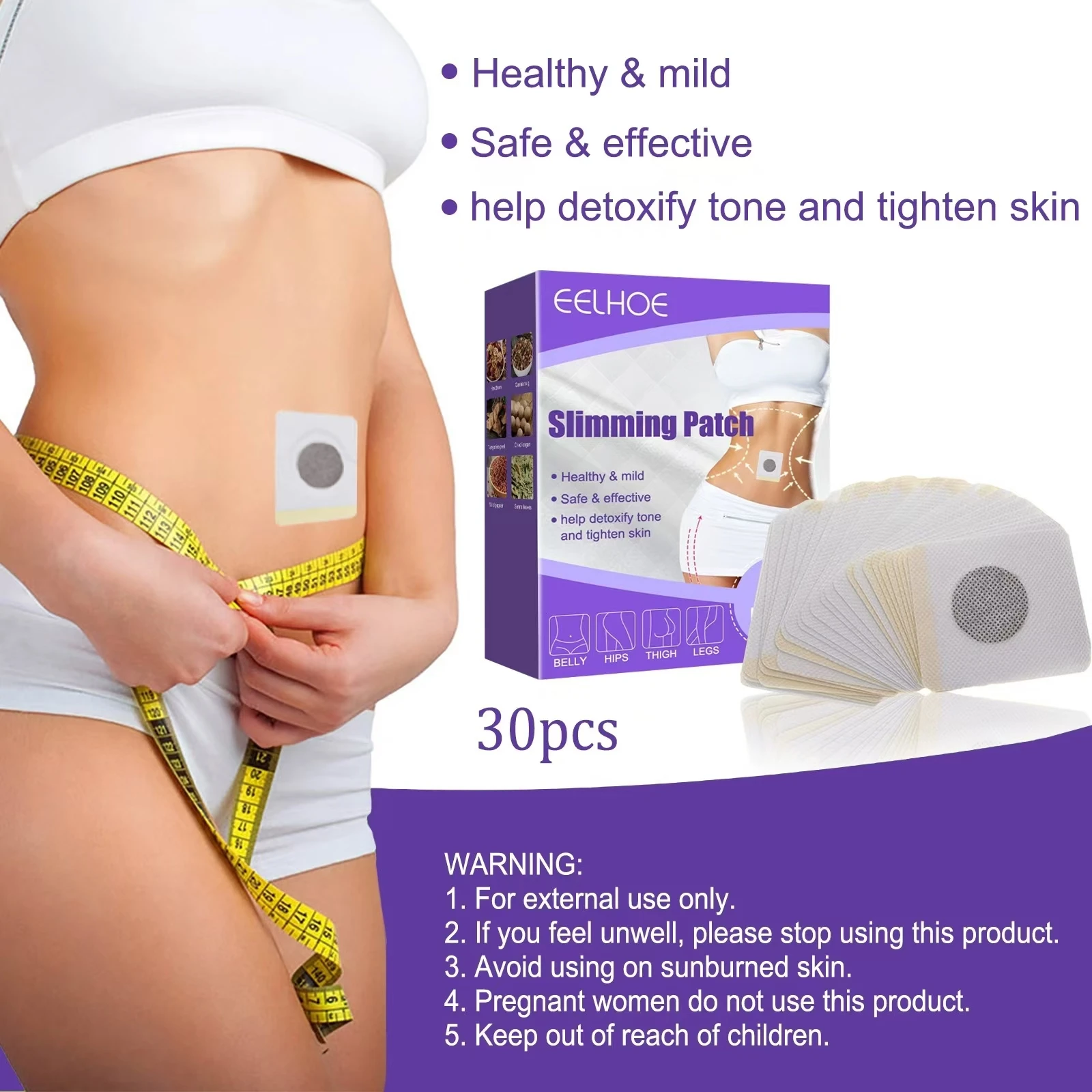 Free Shipping, Aliver Herbal Body Care Belly Button Paste Magnetic Pads Lose Weight Fat Burning Slimming Patch
