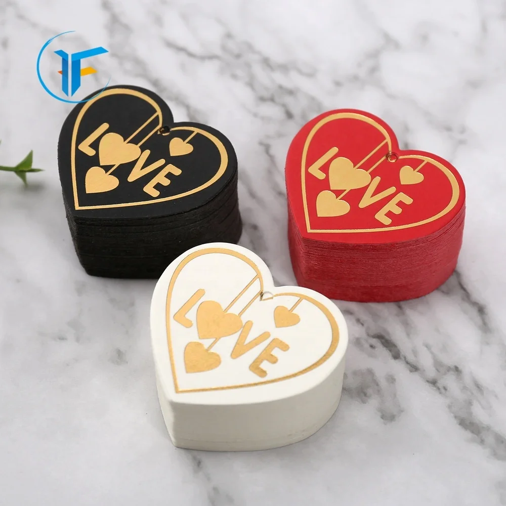 Customized high-end clothing tag love gold foil color printing