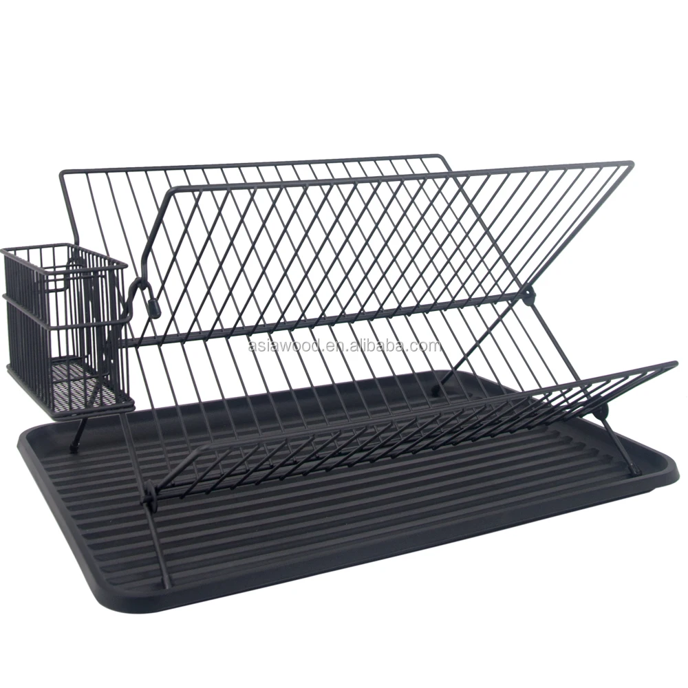 kitchen stainless steel plating over the sink hanging collapsible dish drainer