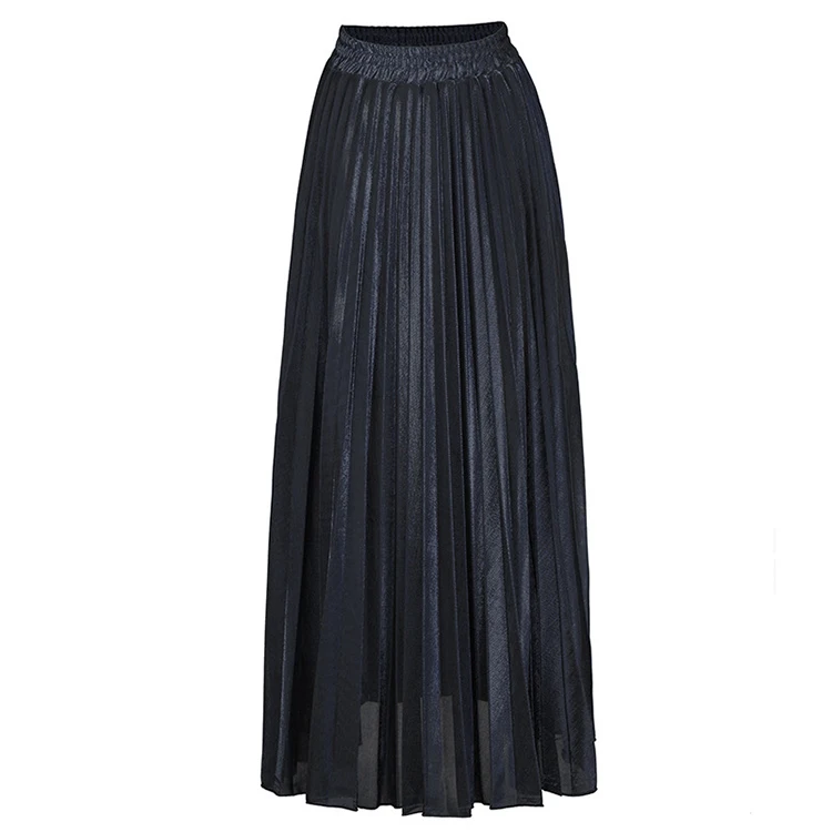 Pleated Falda Larga Casual Beach Pleated Maxi Plus Size Dresses Skirts women High Waisted Ladies Long Skirt for Women Summer