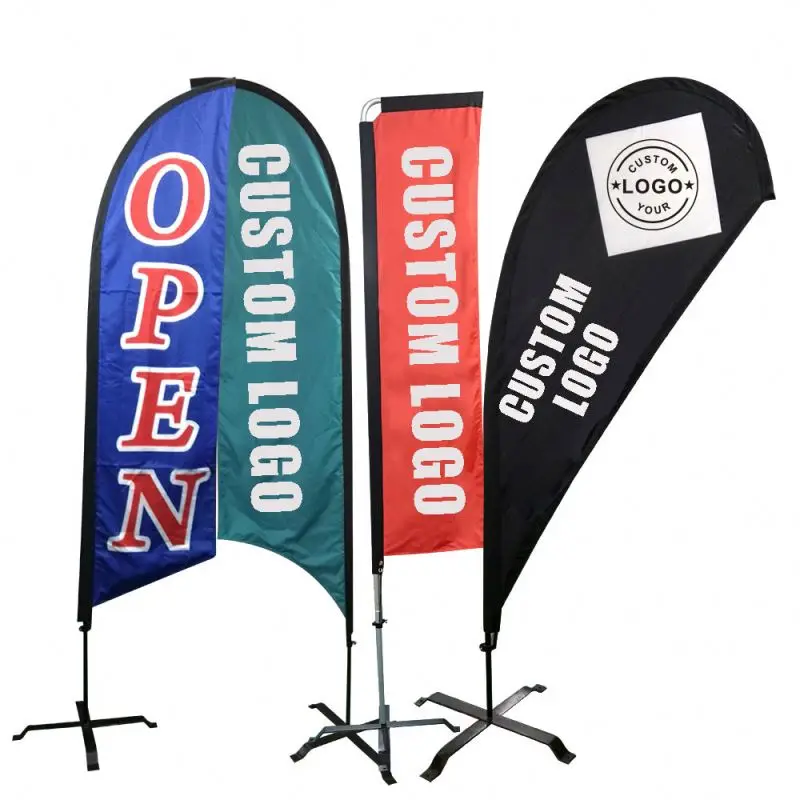 Newest Flag For Promotion Cheap Banners Supply Factory Advertising Feather Beach Flag Polyester Feather Flag