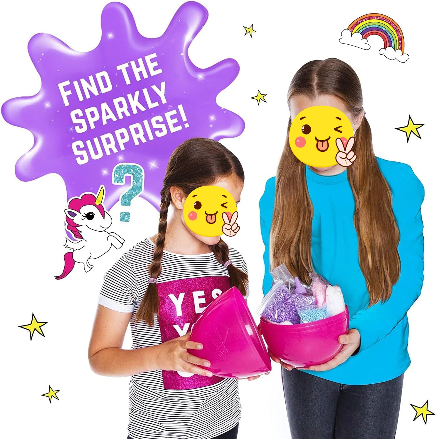 Sparkly Unicorn Egg Surprise Slime Kit for Girls, Sensory Toys for Kids, Create Cloud Slime & Magical Unicorn Slime