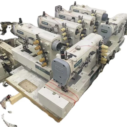 Second hand Taiwan made industrial sewing machine siruba KINGTEX tension sewing machine three needle five thread lock sewing