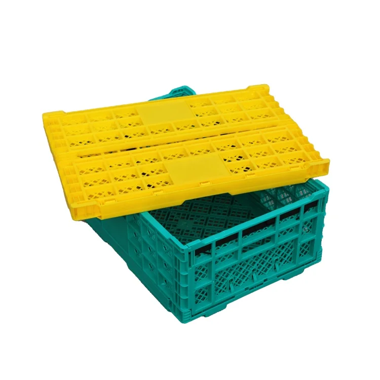 hard plastic supermarket collapsible folding  storage fruit vegetable basket / bins /crate