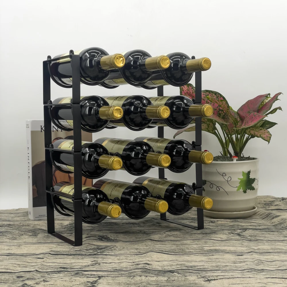 Factory Direct Sales  Kitchen Stand Up Restraint Christmas Wine Bottle Display Shelf Rack Holder For Wine