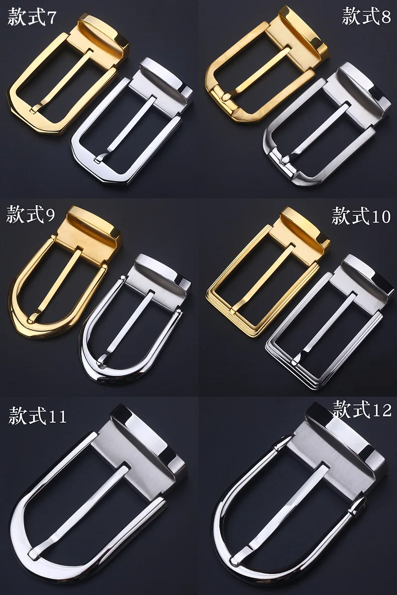 Hot Selling Pvd Plating 35mm/39mm Wide Stainless Steel Pin Buckle Luxury Pin Belt Buckles For Men