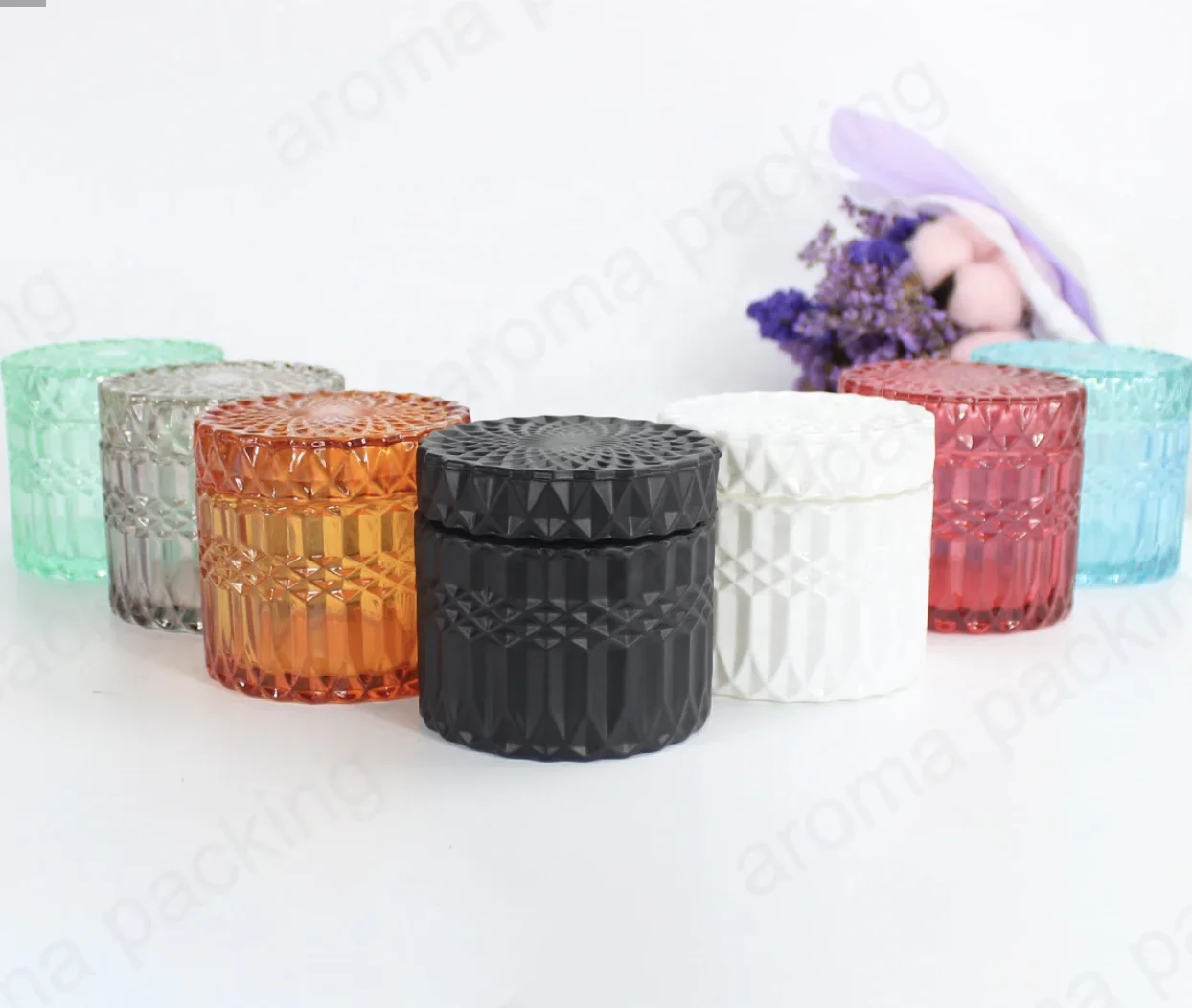 Hot Sale Decorative Glass Jar Candle Jar for Home Decoration